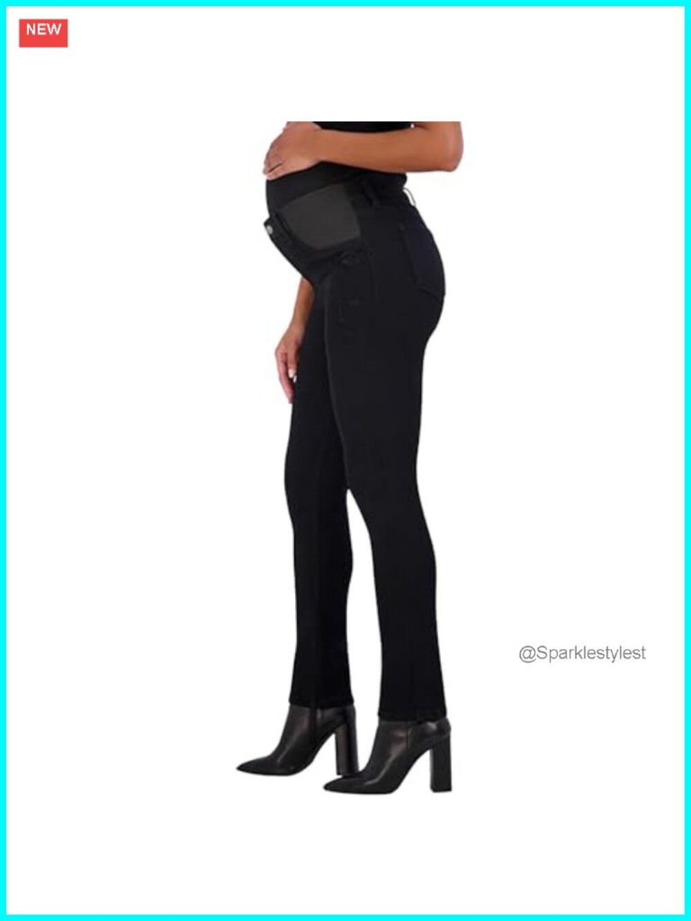 Maternity Straight Leg Jeans Under Belly High Waist Pregnancy Pants